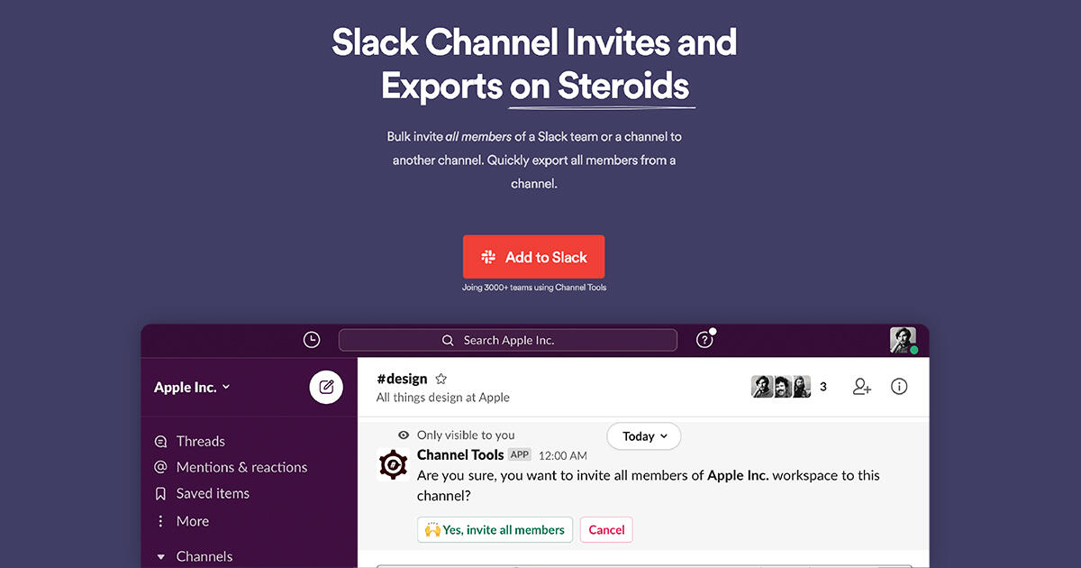 Channel Tools product interface